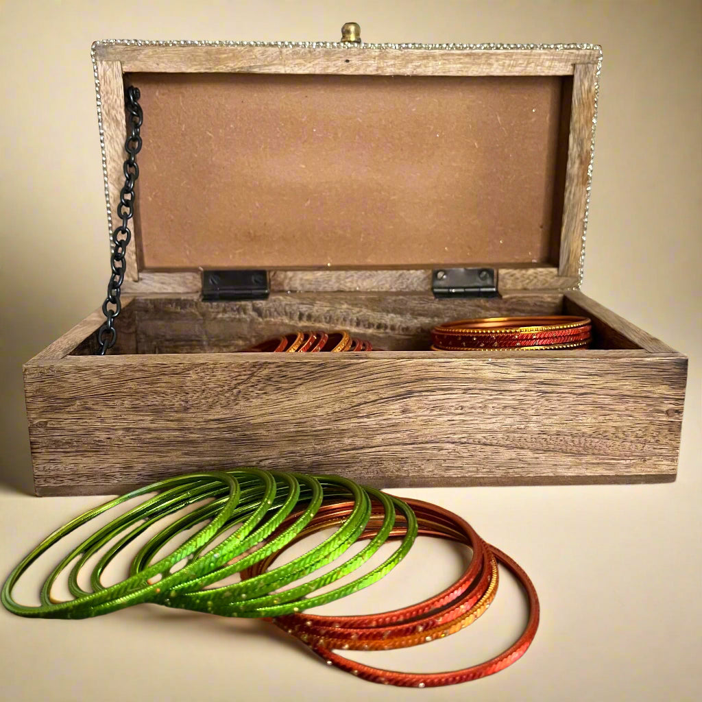 Mirror Work Artisanal Wooden Box