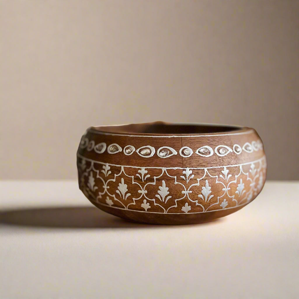 Elegant Silver Floral Bowl
