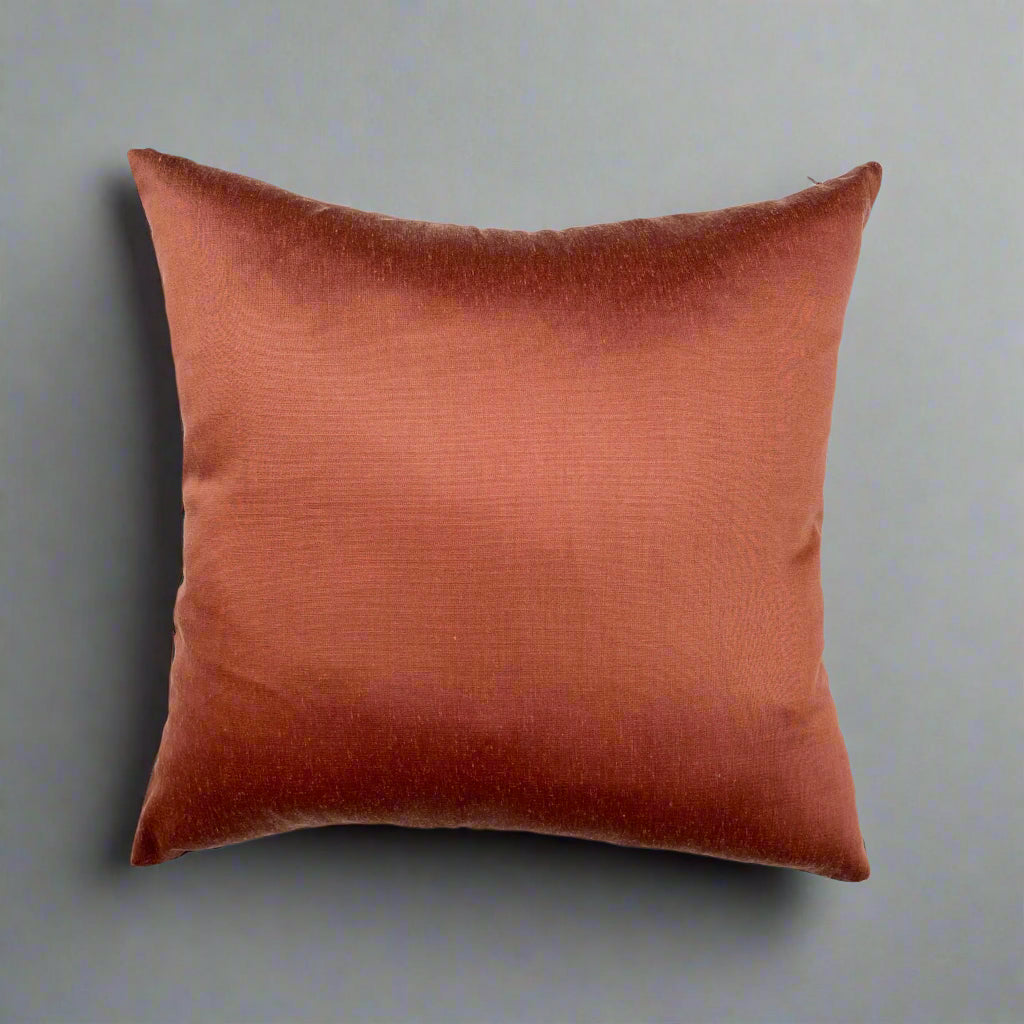 Nandini Cushion Cover 16×16 – Dark Grey Tussar Silk & Cotton