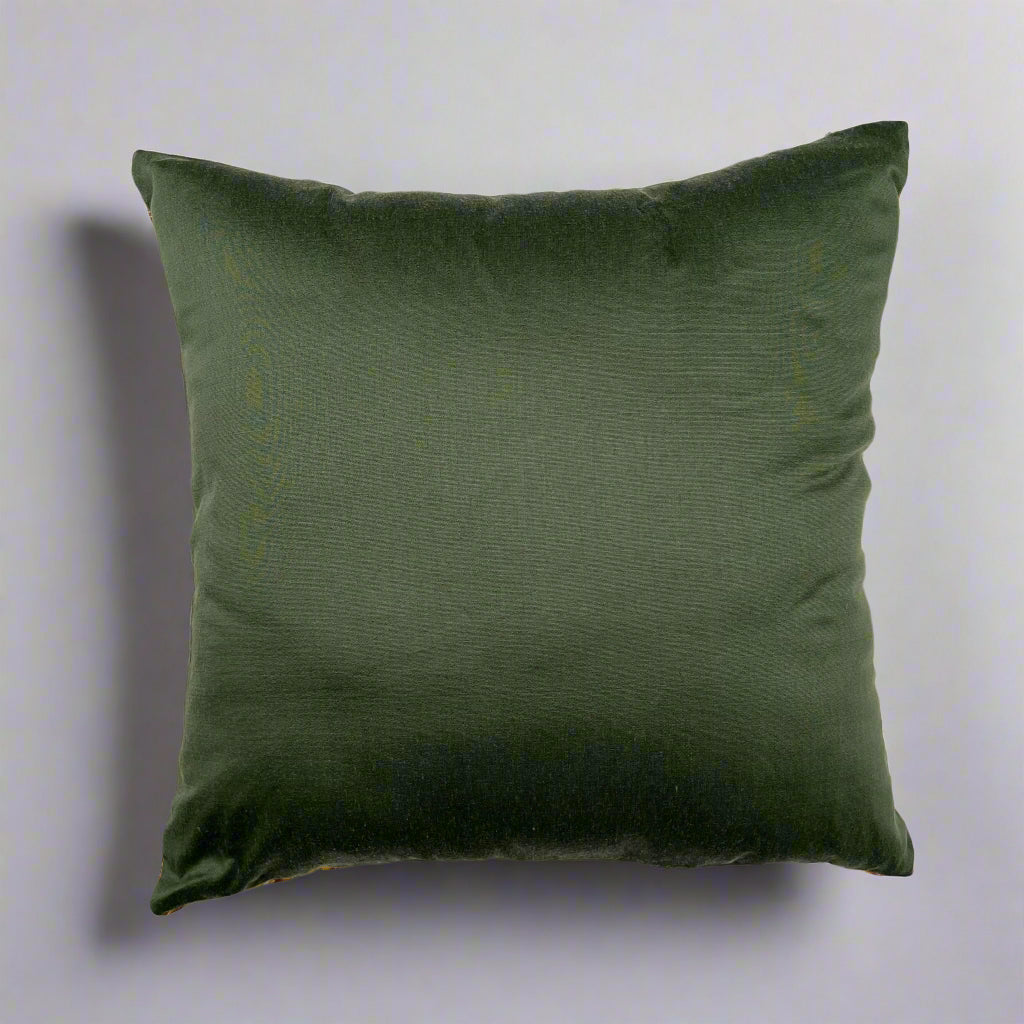 Vanmala Cushion Cover 16×16 – Tussar Silk & Cotton Nomadic Decorative Throw Pillow