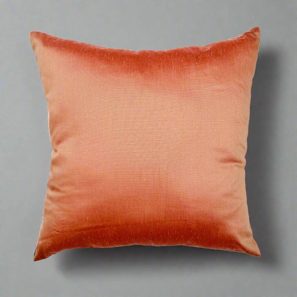 Evening Blossom Cushion Cover – 16x16 Floral Satin-Silk & Cotton
