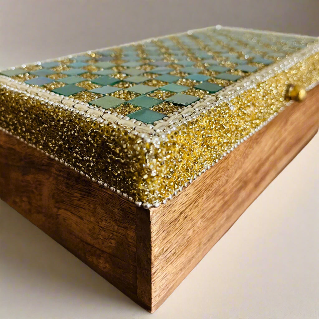 Mirror Work Artisanal Wooden Box