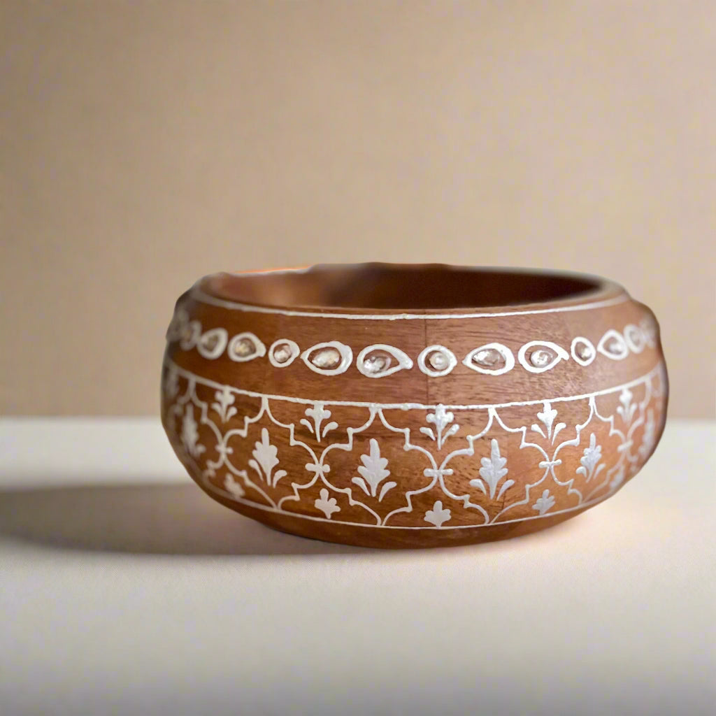 Elegant Silver Floral Bowl